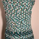 Liz Claiborne  sleeveless blouse shirt top tank green career draped pleated M Photo 2