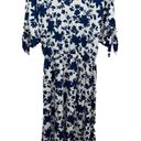 Acting Pro NEW  Navy and White Floral Knit V Neck Short Sleeve Dress Size 1X Photo 0