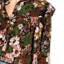 Treasure & Bond  Floral Print Flower Ruffle Frill Trim Button Long Sleeve Shirt Photo 5