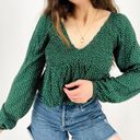 PacSun the cutest smocked peasant top floral in dark green size s Photo 2