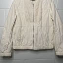 BCBG MAXAZRIA Beige Pleated Jacket Womens Size Medium Full Zip Pockets Photo 3