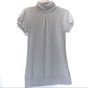 Timing  Light Gray Short Sleeve Turtleneck Sweater Medium Photo 1