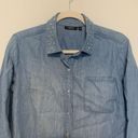 Apt. 9  Womens Size Small Blue Denim Chambray Button Up Shirt Blouse Photo 1