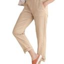 Soft Surroundings  Pants Womens 2XL Khaki Tan Medina Ankle Crop Roll Tab Hem NEW Photo 0