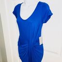 The Vanity Room  Cap Sleeve Twist Asymmetrical Bodycon Tshirt Dress Royal Blue S Photo 4