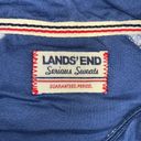 Lands'End Lands’ End Size S 6-8 Blue & Pink Stripe Serious Sweats Hooded Sweatshirt Top Photo 4