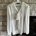 Apt. 9 Women's White Long Sleeve Blouse Bow Collar Size L Photo 0