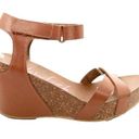 blowfish  Brown Faux Leather Cork Wedge Sandals Size 9 Photo 0