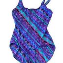 L.L.Bean RETRO  Bold print one piece swimsuit Size 14/16 TALL Photo 0