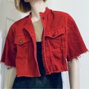 Forever 21  Rusty Red Customized Cropped Denim Jacket Size M Photo 0