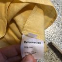 Reformation NWT  Peyton Linen Tie Front Crop Top in Buttercup Yellow Size Large Photo 5