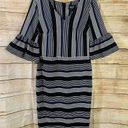 ECI striped v-neck bell sleeves dress women’s Size 6 Photo 2