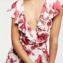 Free People French Quarter Ruffle Floral Print Mini Wrap Side Tie Dress M Photo 7