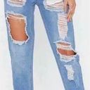 Nasty Gal Girl Talk Distressed Mom Jeans Photo 0