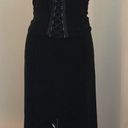 Dress Barn Maxi Black with  beige Embroidered Thread floral Design Sz 8 Photo 2