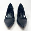 Ralph Lauren Lauren  Black Genuine Leather Pointed Closed Toe Slip on Heel Sz 8.5 Photo 2