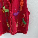 Susan Bristol Vintage  Red Knit Ugly Christmas Novelty Sweater Vest Small Photo 3