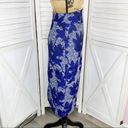 New York & Co. Gabrielle Union Pencil Skirt Floral Jacquard Blue 4 Full Zip Back Photo 2