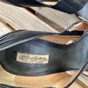 All Saints Spitalfields Black Leather Wide Strap Open Toe Ruched Sandal … Photo 5