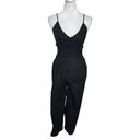 superdown  Andre Tie Jumpsuit Black Linen Revolve Spaghetti Straps Womens Size XS Photo 2