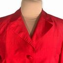 W By Worth  Jacket Red Silk Cropped Tailored Hourglass Sharp Shoulder Jewel Tone Photo 5