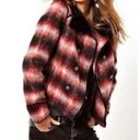 Free People  Red Wooly Officer Plaid Wool Blend Jacket Photo 2