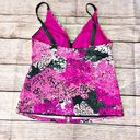 Free Country  Fly Away Pink and Grey Tankini Top Size M Photo 3