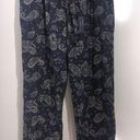 Ralph Lauren Polo  Sleep Pants Women Medium Navy Paisley Elastic Waist Drawstring Photo 0