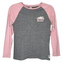 Roots  Shirt Womens Small Gray Pink Raglan Baseball Tee Sporty Casual Versatile Photo 0