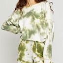 Free People Intimately  Set Womens Large Green Tie Dye Kelly Sweatshirt Shorts Photo 0