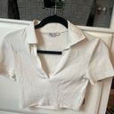 ZARA White Crop Top Collar Photo 0