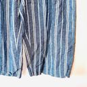 Beach Lunch Lounge Margot Linen Blue Striped High Rise Crop Pants Photo 5