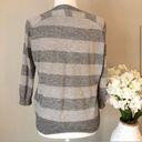 Joie 3/4 Sleeve Button Front VNeck Striped Cardigan Grey Size XS Photo 2