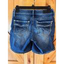 Daytrip  Virgo Distressed Destroyed Dark Blue Denim Jean Shorts Size 25 (2110) Photo 1