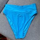 Aerie  Crossover High Cut Cheeky Bikini Bottom Size Large Blue Photo 0
