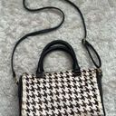 Anthropologie  Crossbody Genuine Cow Hide Fur Purse Houndstooth Fall Brown White Photo 2