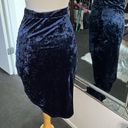 Charlotte Russe  VELVET MIDI NAVY SKIRT Photo 1