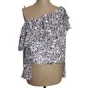 Rebecca Minkoff  one shoulder Mia floral ruffle blouse size Small Photo 2