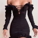 House Of CB Tatyana Black Ruffle Mini Dress Photo 0