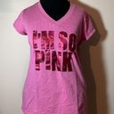 Xersion  I’M SO PINK v-neck foil Print athletic shirt top pink cancer awareness Photo 0