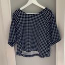 Bobeau  Grid Patterned Boxy Crop Top Photo 1