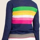 Trina Turk  Rainbow Sweater navy/multi sz M Photo 1