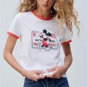 ZARA x Disney RARE Mickey Mouse Graphic White & Red Ringer Shirt Top Size Small Photo 0