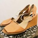 DKNY Vintage 90s Italian Tan Wedge Heels 9.5 Photo 0