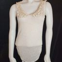 The Moon Olivia Cream Knit Top with Floral Lace Collar (S) Photo 1