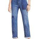 Pilcro  Anthropologie Jeans Womens 27 Blue Patchwork Slim Boyfriend High Rise Photo 0