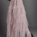 Gypsy Tulle Tiered Maxi Skirt Pink Medium  Boho Fairy Disco Cowgirl Full NEW Photo 5