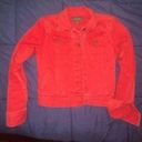 Ralph Lauren Lauren Jeans Co. Jean‎ jacket Women's Orange Red denim  sz. SP Photo 0