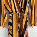 City Chic  Dress Gold Stripe Multicolored Maxi Sz 22W NWT V Neck Asymmetrical Hem Photo 6