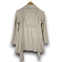 Cyrus  Open Cardigan Shawl Drape Collar Knit Fabric Long Sleeve Beige Tan Medium Photo 3